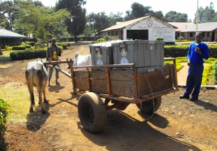 Some of our boxes being delivered in Kenya