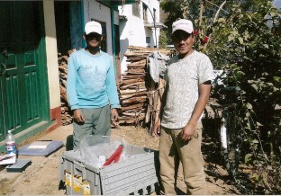 A box being unpacked in Nepal